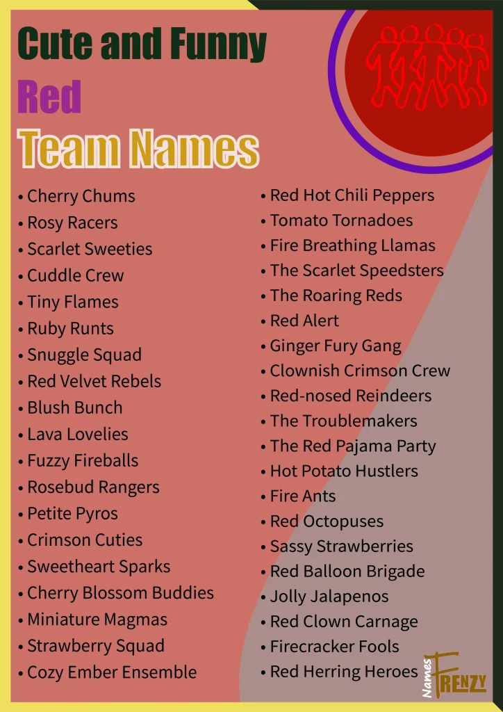 Cute And Funny Red Team Names