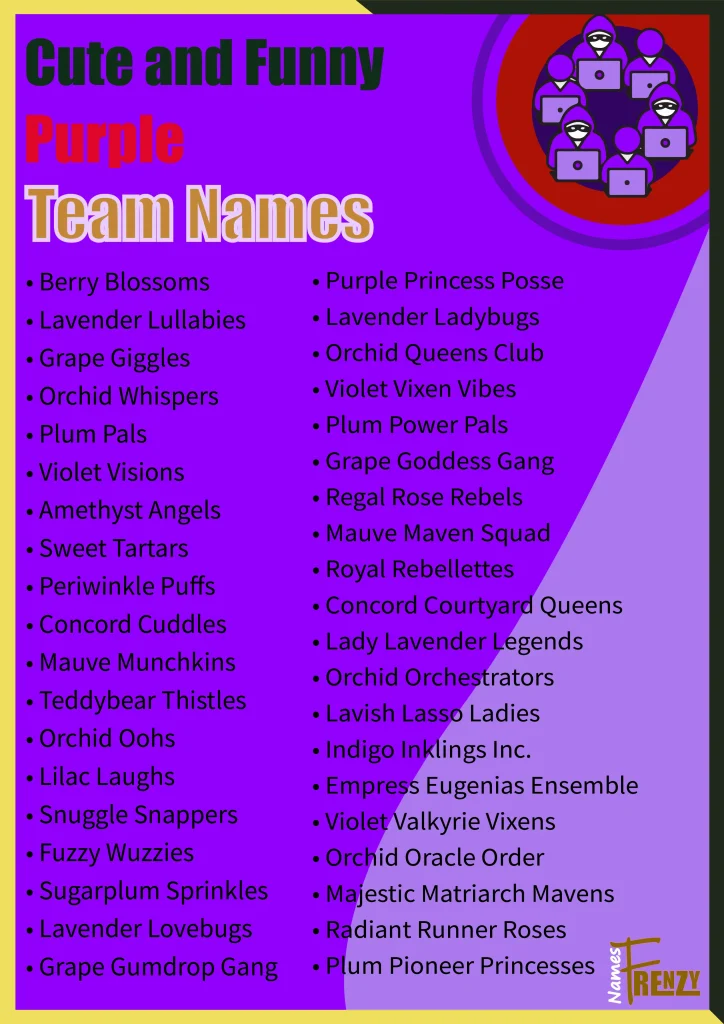 Cute And Funny Purple Team Names